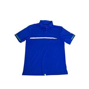 Callaway OptiDri Polo Mens Large Blue Green Striped Golf Performance